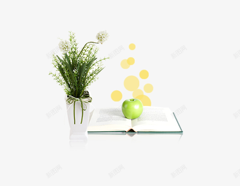桌面摆件psd免抠素材_88icon https://88icon.com 书本 桌面摆件 苹果
