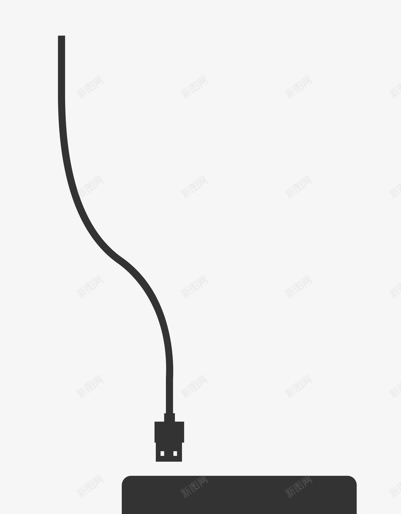插着数据线的硬盘矢量图eps免抠素材_88icon https://88icon.com 插着数据线 硬盘 苹果数据线 黑色 矢量图