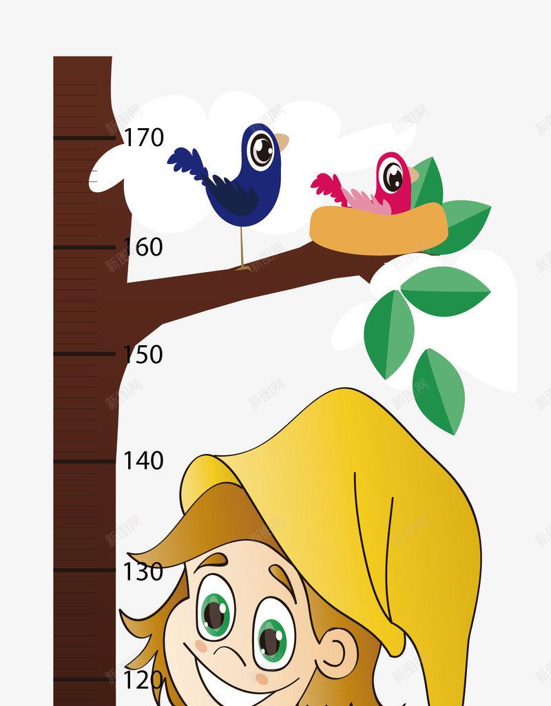 身高尺子矢量图eps免抠素材_88icon https://88icon.com 儿童 儿童身高尺子 小鸟 尺子 树枝 身高尺子 矢量图