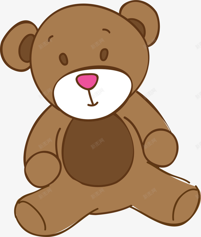 咖啡色扁平卡通公仔png免抠素材_88icon https://88icon.com 儿童玩具 卡通公仔 游戏 玩具熊 玩耍 童年 童趣