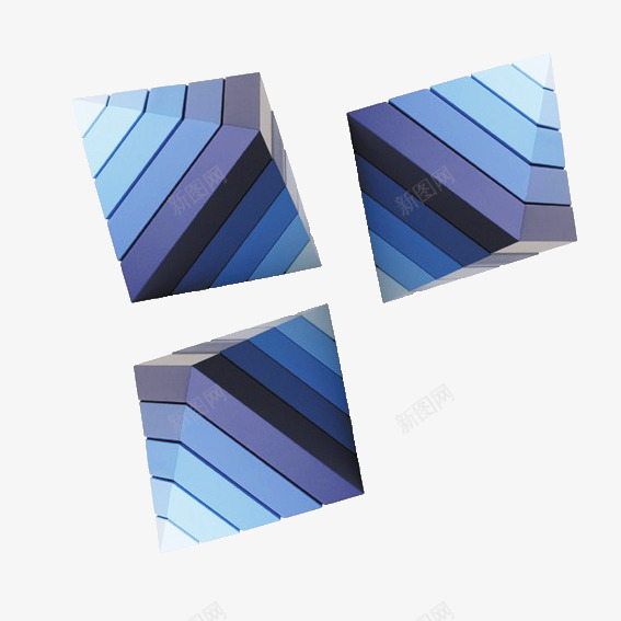 三颗钻石psd免抠素材_88icon https://88icon.com 产品实物 塑胶 孔明锁 玩具 蓝色 钻石 鲁班锁