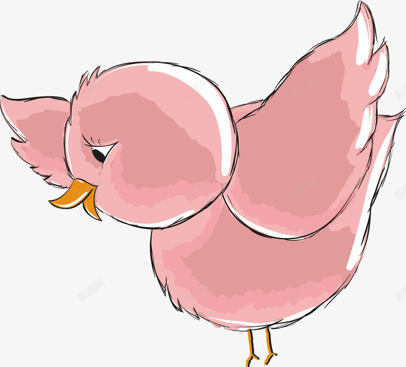 可爱粉色小鸟png免抠素材_88icon https://88icon.com 宝宝宴 宠物 手绘小鸟 水彩小鸟 矢量源文件