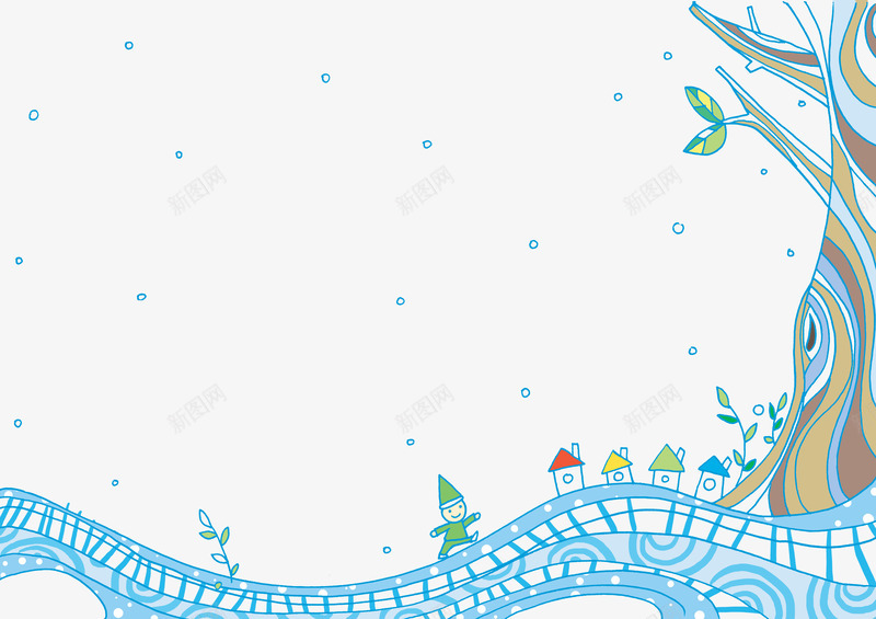 手绘漫画冬季景观png免抠素材_88icon https://88icon.com 冬季 景观 漫画