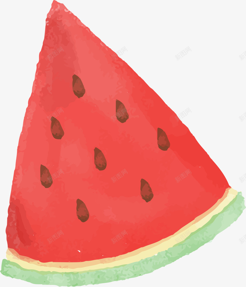 红色水彩美味西瓜png免抠素材_88icon https://88icon.com 凉爽夏季 夏天 夏日水果 夏日解暑 清凉 红色水果 美味西瓜