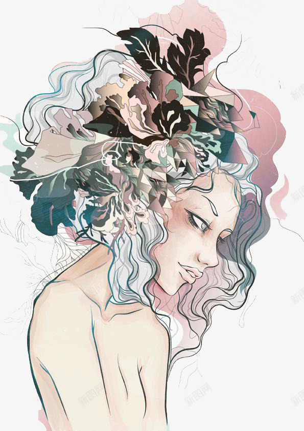 清晰炫酷少女插画png免抠素材_88icon https://88icon.com 少女 插画 清晰 炫酷