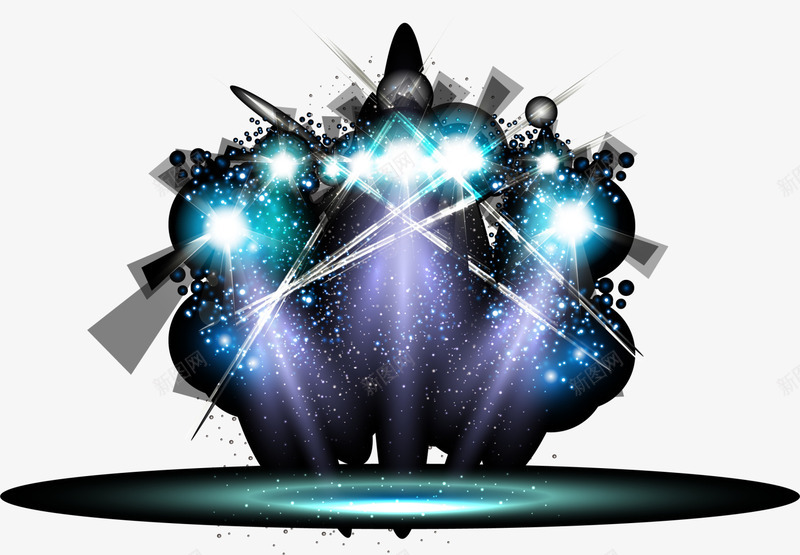 蓝色闪耀灯光png免抠素材_88icon https://88icon.com 射灯 梦幻光线 绿色灯光 舞台 闪耀光影 闪耀彩灯