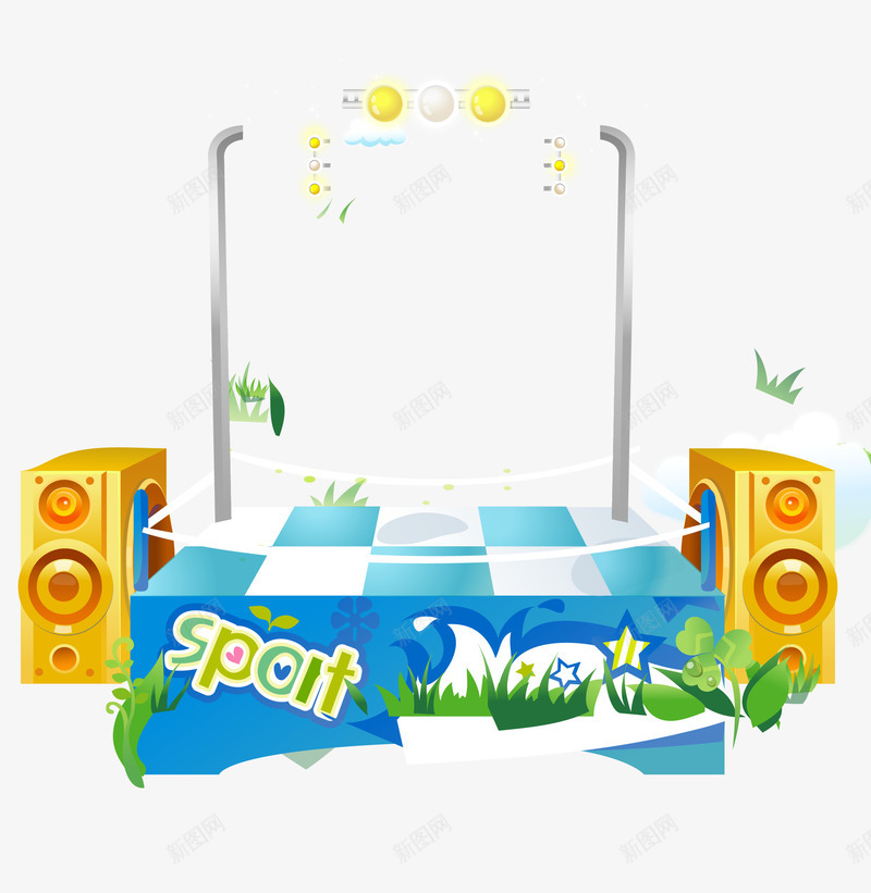运动场舞台png免抠素材_88icon https://88icon.com 手绘卡通舞台