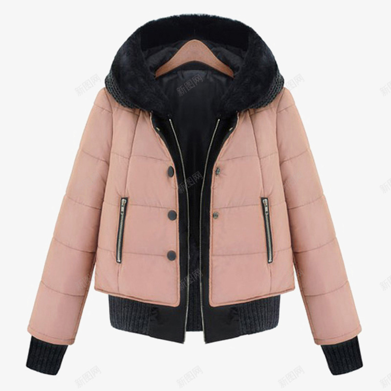冬季棉服png免抠素材_88icon https://88icon.com 带帽 拉链 时尚 粉色