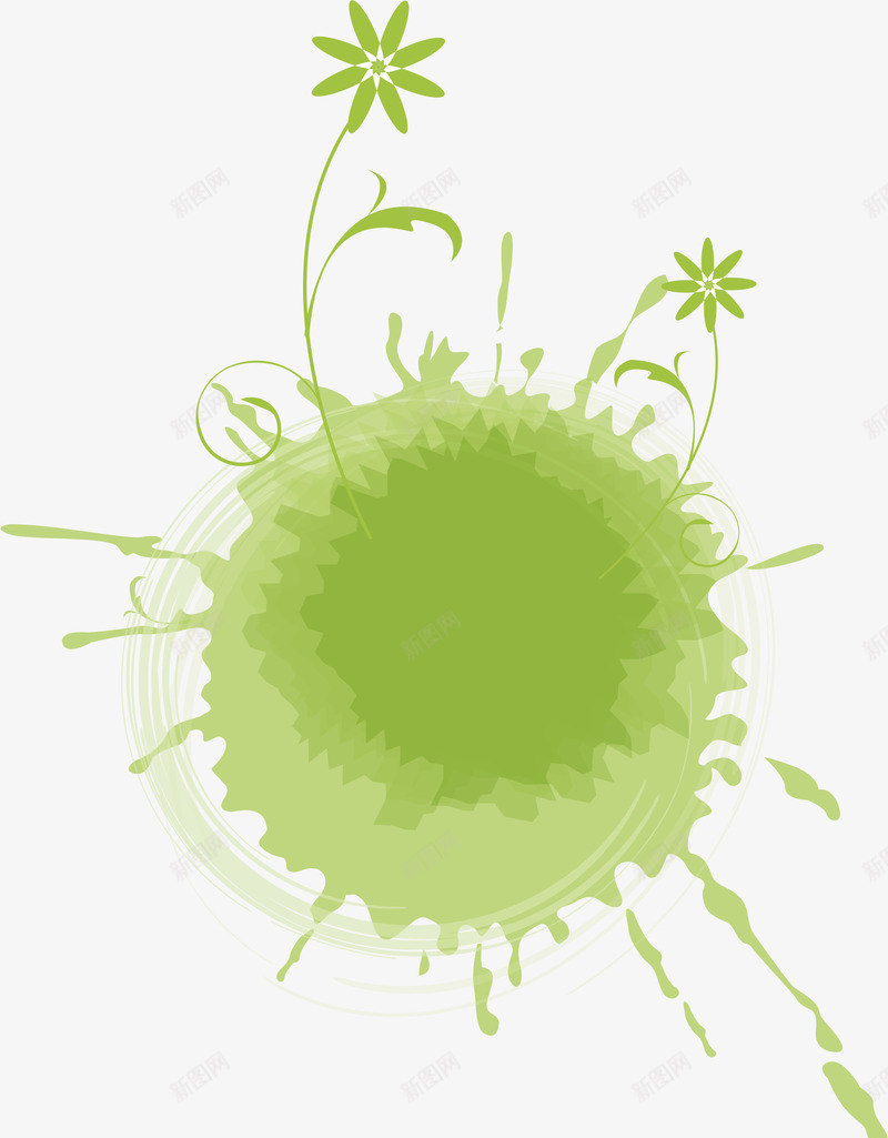 绿色花纹墨迹矢量图ai免抠素材_88icon https://88icon.com AI 卡通 喷溅 墨迹 绿色 花纹 矢量图