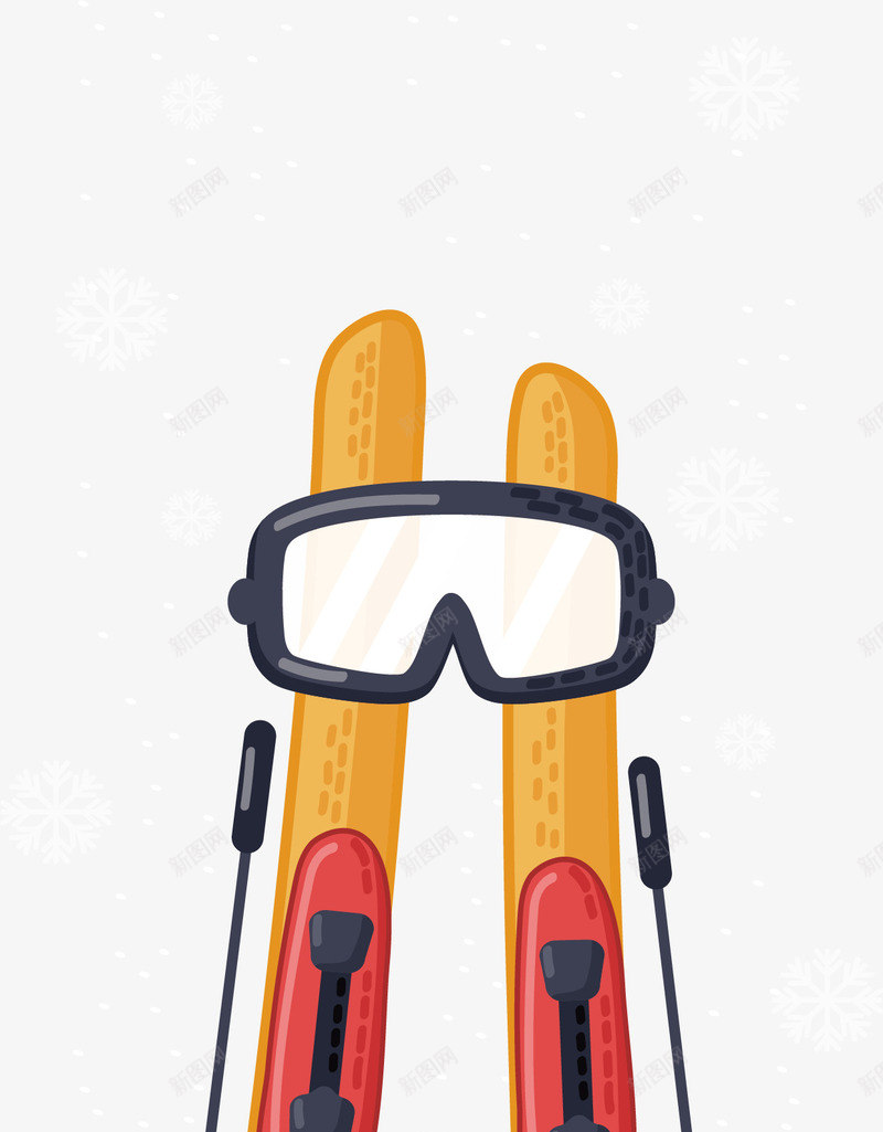 冬季黄色滑雪雪橇竖副矢量图ai免抠素材_88icon https://88icon.com 冬季运动 滑雪 滑雪竖副 滑雪雪橇 矢量png 黄色滑雪橇 矢量图
