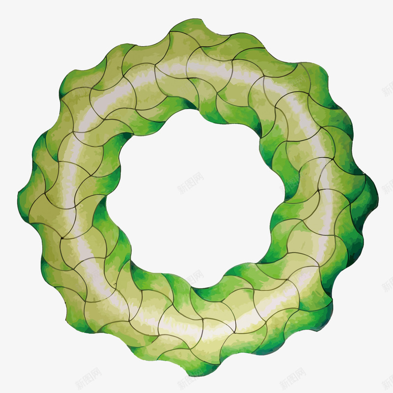 绿色曲线圆环png免抠素材_88icon https://88icon.com PNG PNG免费下载 PNG图片 圆环 手绘 曲线 绿色