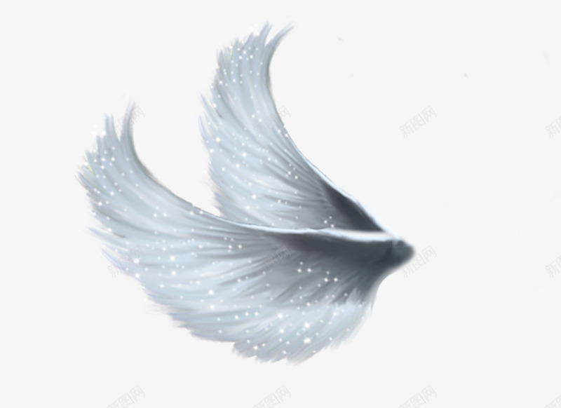 飞翔的翅膀png免抠素材_88icon https://88icon.com 手绘 水墨 银色