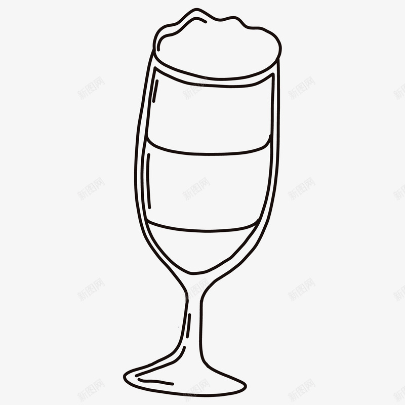 手绘线条啤酒杯子png免抠素材_88icon https://88icon.com 啤酒杯子 手绘杯子 杯子 杯子装饰 线条杯子 高脚杯