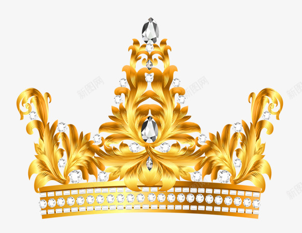 黄金花纹钻石皇冠png免抠素材_88icon https://88icon.com 皇冠 钻石 黄色 黄金