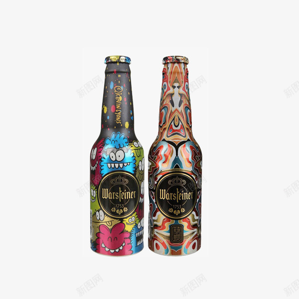 花色啤酒包装png免抠素材_88icon https://88icon.com 卡通 小巧 彩绘 玻璃瓶