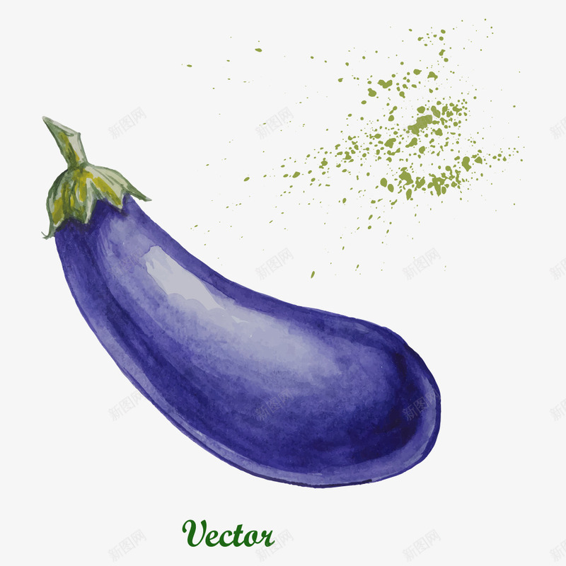 水彩茄子png免抠素材_88icon https://88icon.com 卡通茄子 卡通蔬菜 水彩蔬菜 矢量茄子 矢量蔬菜 茄子 蔬菜