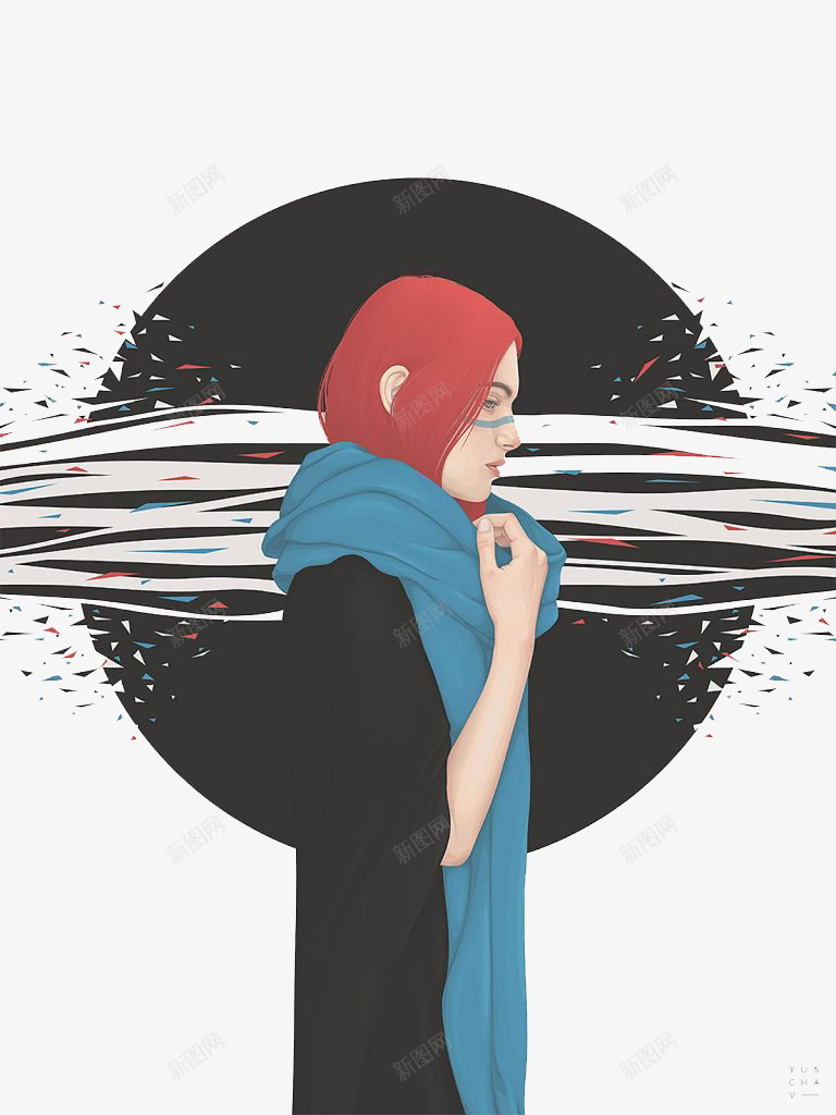 画上红头发的女性png免抠素材_88icon https://88icon.com 墙画 女性 好看 思索 欣赏 油画 知性 红头发