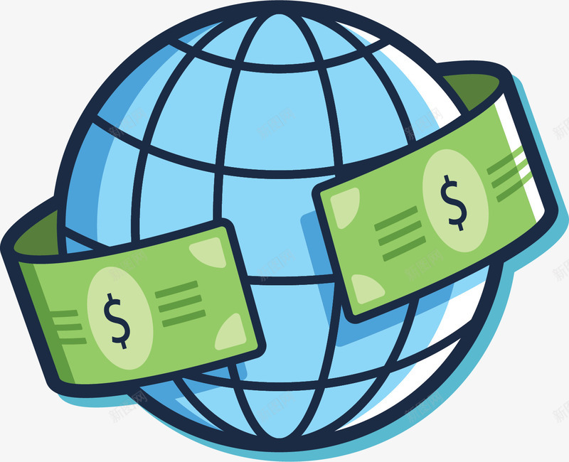 蓝色地球金融货币矢量图ai免抠素材_88icon https://88icon.com 地球 矢量png 蓝色地球 货币 金融 金融货币 矢量图
