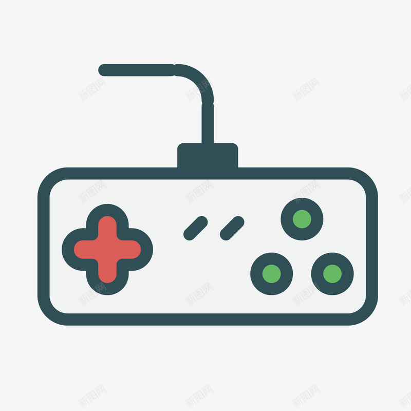 灰色游戏手柄png免抠素材_88icon https://88icon.com 商务 圆形 圆角 扁平化 按键 曲线 灰色 科技