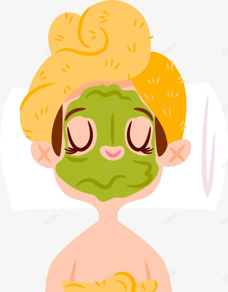 卡通敷面膜保养女性png免抠素材_88icon https://88icon.com 保养 卡通 女性 手绘 护理 敷面膜 矢量图案
