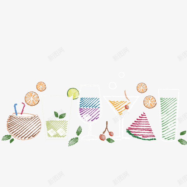 可爱卡通手绘糖果色夏天png免抠素材_88icon https://88icon.com 可爱卡通手绘 夏天 糖果色