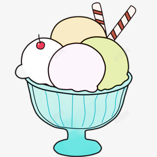冰激淋卡通手绘png免抠素材_88icon https://88icon.com 冰激淋 卡通 女性最爱 甜品