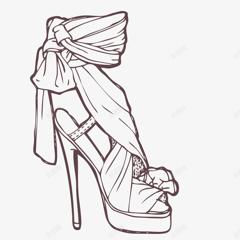 女士穿搭高跟鞋png免抠素材_88icon https://88icon.com 丝带装饰 女性服饰 手绘 时尚 穿搭 素描 高跟鞋