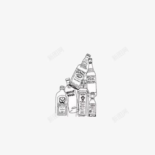 手绘啤酒瓶png免抠素材_88icon https://88icon.com 卡通手绘 啤酒瓶 瓶子 饮料瓶