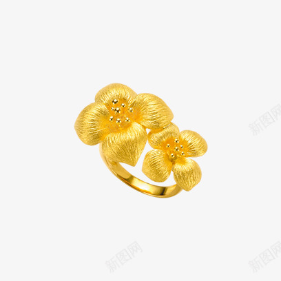 盛开的花黄金戒指png免抠素材_88icon https://88icon.com 产品实图 戒指 花 黄金