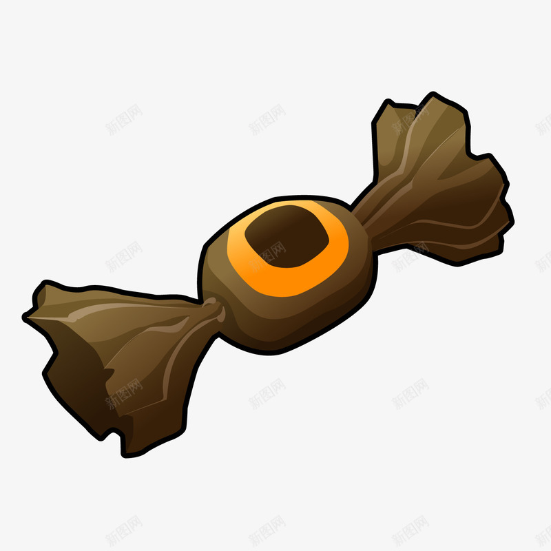 黑色圆形糖果卡通插画png免抠素材_88icon https://88icon.com 卡通插画 形状 扁平化 糖果 零食 黑色