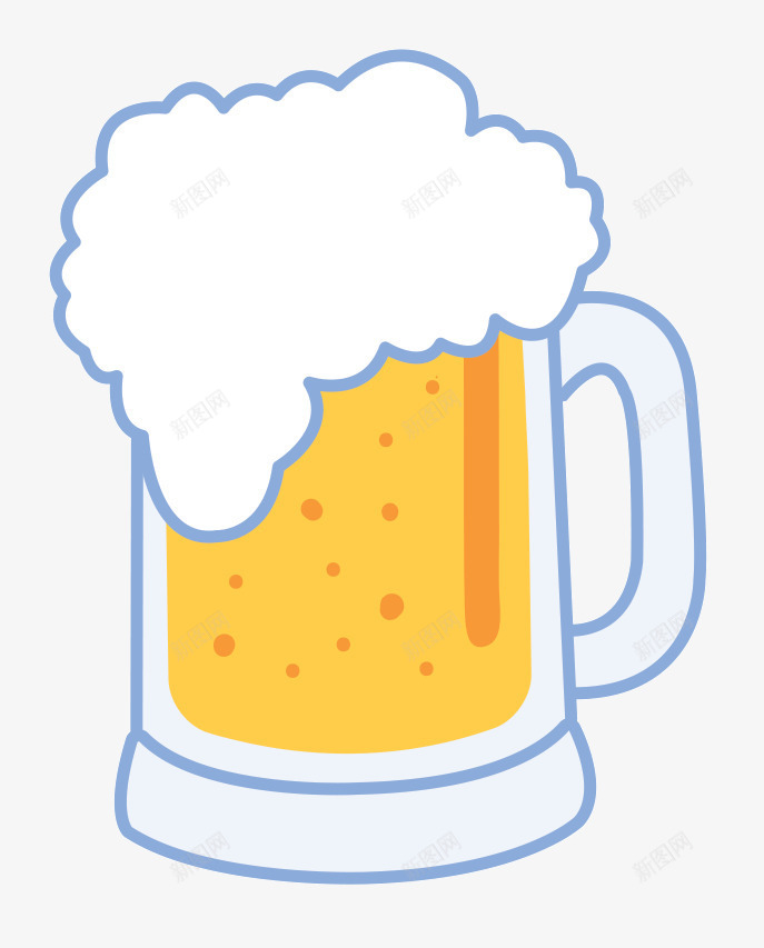 卡通啤酒png免抠素材_88icon https://88icon.com 卡通啤酒 啤酒杯 啤酒气泡