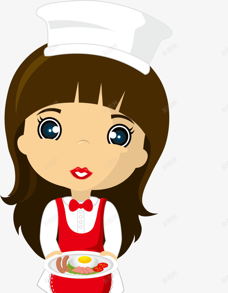 白色女服务生png免抠素材_88icon https://88icon.com 可爱女性 服务员 服务生 白色女孩 装饰图案 餐厅 餐饮
