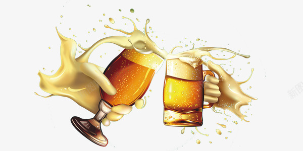 啤酒节畅饮png免抠素材_88icon https://88icon.com 啤酒节 喝酒 干杯 开怀 畅饮 金黄