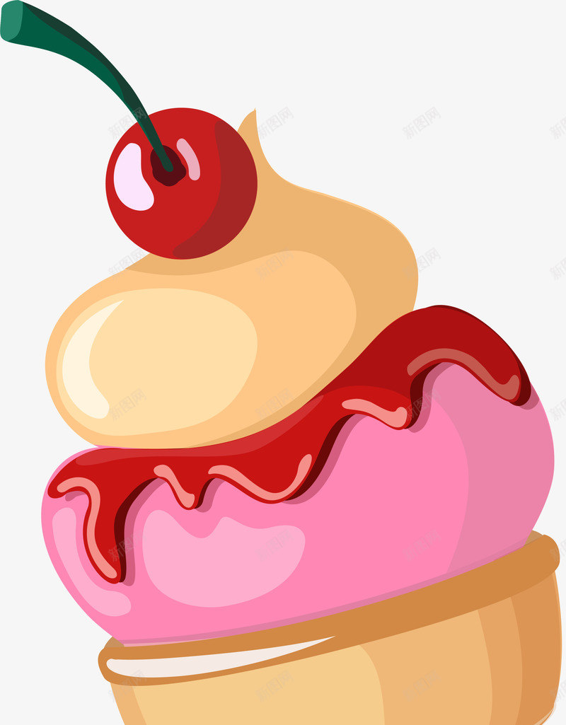 美味多彩冰激凌png免抠素材_88icon https://88icon.com 冰激凌筒 多彩冰激凌 水彩 水果冰激凌 红色樱桃 美味冰激凌
