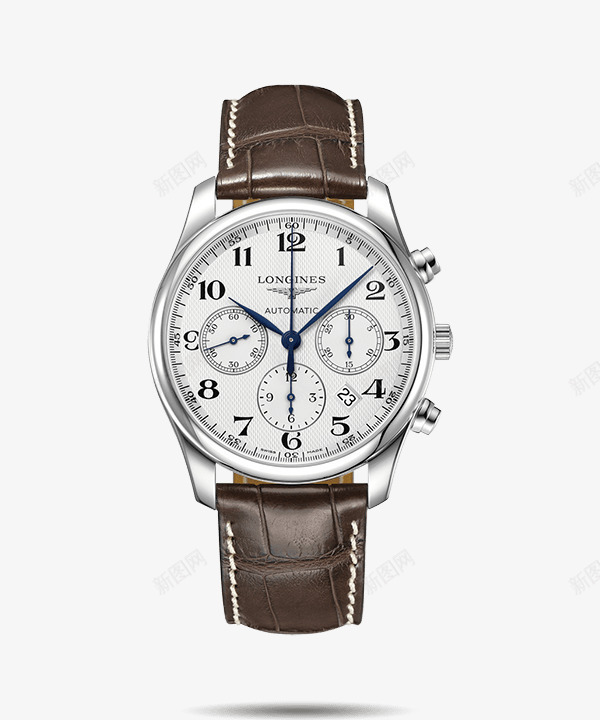 棕色牛皮浪琴腕表男表png免抠素材_88icon https://88icon.com LONGINES 产品实物 手表 机械男表 浪琴