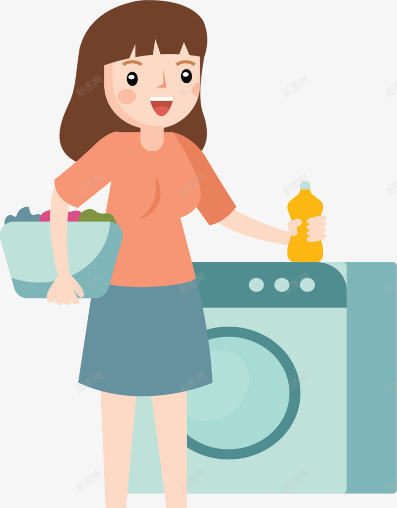 用洗衣机洗衣服的妻子矢量图ai免抠素材_88icon https://88icon.com 洗衣服 洗衣机 清洁工作 矢量png 矢量图 老婆大人 贤妻良母 辛苦的女人