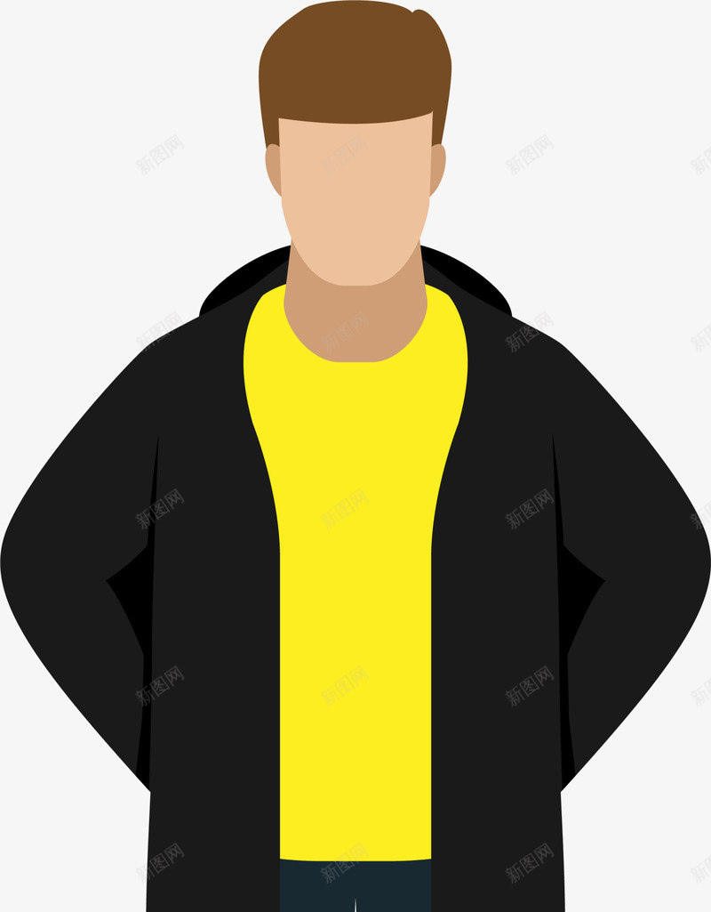 帅气小伙子人物插画png免抠素材_88icon https://88icon.com 人物插画 帅气小伙子 帅气青年 时尚青年 黑色衣服 黑色裤子