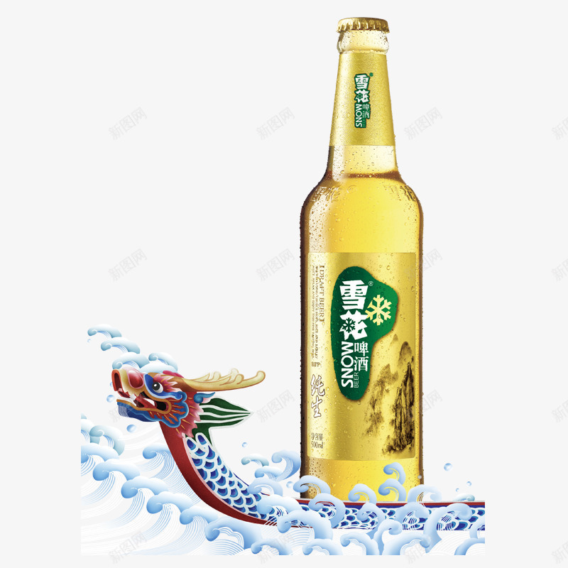 龙舟上的雪花啤酒png免抠素材_88icon https://88icon.com 啤酒 酒 雪花 雪花啤酒 雪花纯生 龙舟