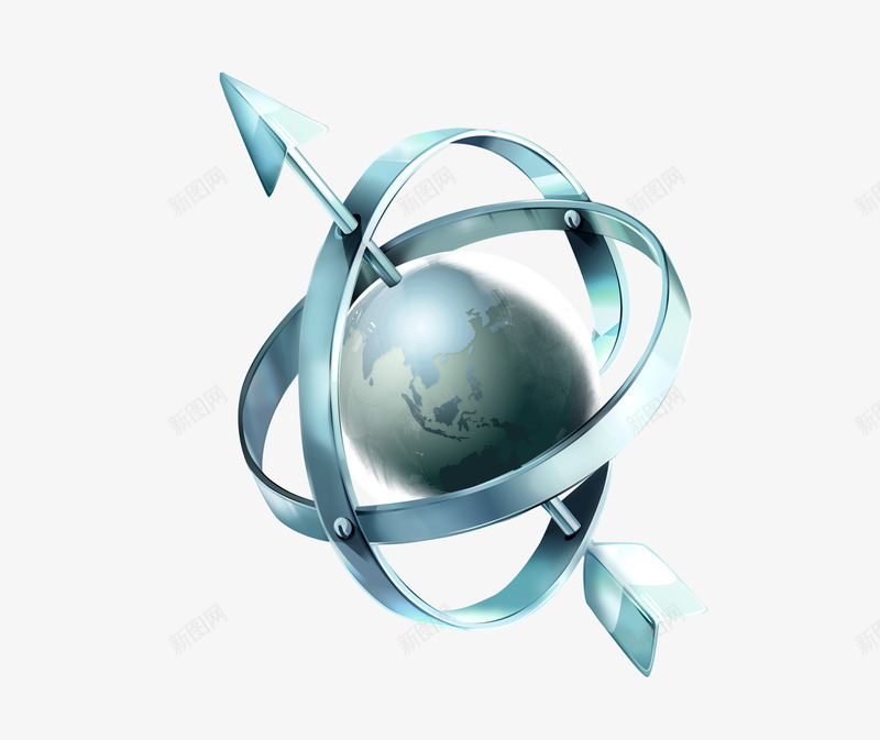 银色金属环形地球png免抠素材_88icon https://88icon.com PNG 地球 环形 金属 银色
