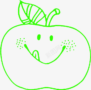 绿色简笔画卡通苹果q版png免抠素材_88icon https://88icon.com 卡通 简笔 绿色 苹果