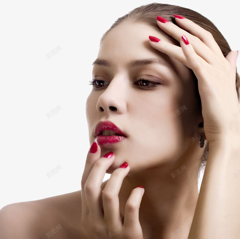 时尚妆容精致女性png免抠素材_88icon https://88icon.com PNG 大红唇 妆容精致 时尚女性 漂亮