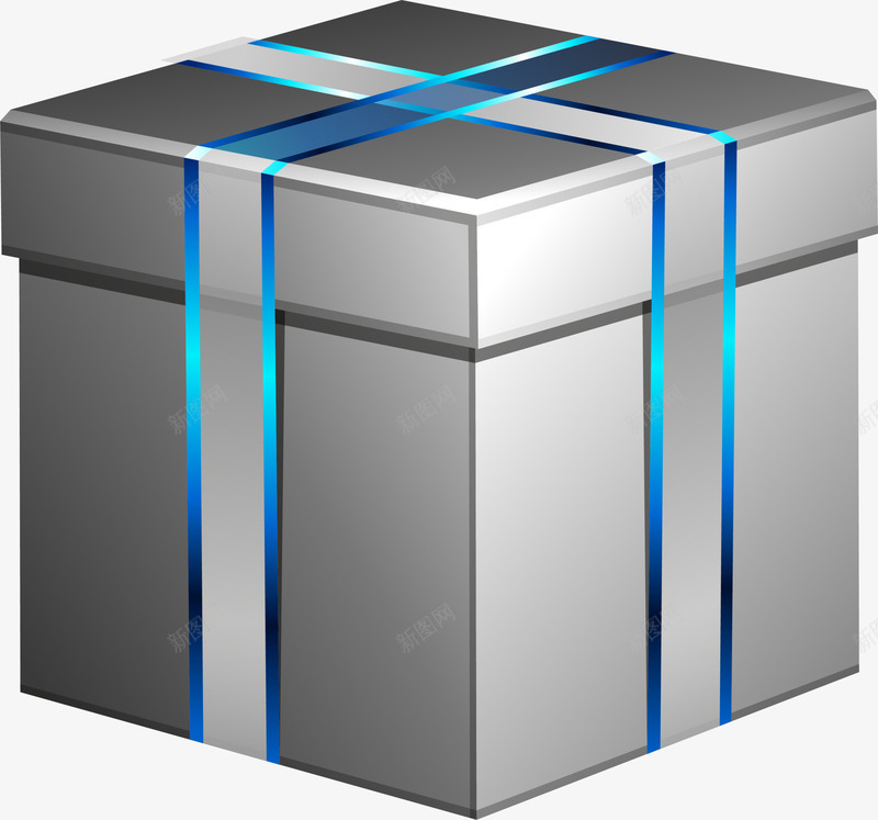 银色简约礼盒png免抠素材_88icon https://88icon.com 圣诞礼物 生日礼物 礼品 礼物 装饰图案 银灰色礼盒