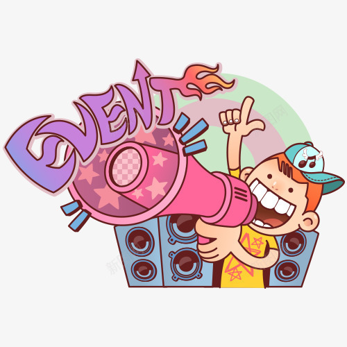 卡通男孩说话png免抠素材_88icon https://88icon.com 喇叭 大声说 帽子 舞台 音响