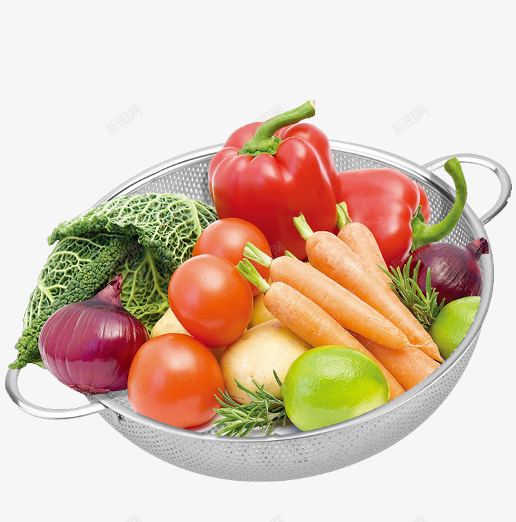 双耳不锈钢洗菜盆png免抠素材_88icon https://88icon.com 厨房食材 洗菜 烹饪食材 蔬菜实物
