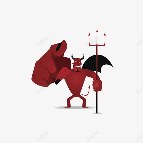 凶恶的坏人png免抠素材_88icon https://88icon.com 三叉戟 凶恶的人 坏人 长着翅膀 面目狰狞的