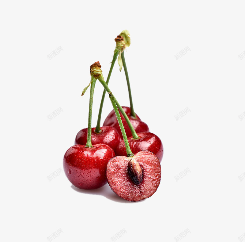 红色切开的樱桃png免抠素材_88icon https://88icon.com 樱桃核 水果 红色樱桃 食物