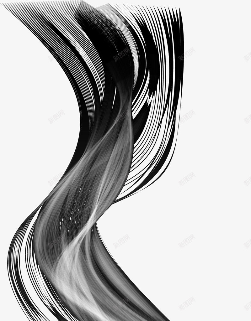 黑色简约线条曲线效果元素png免抠素材_88icon https://88icon.com 免抠PNG 效果元素 曲线 简约 线条 黑色