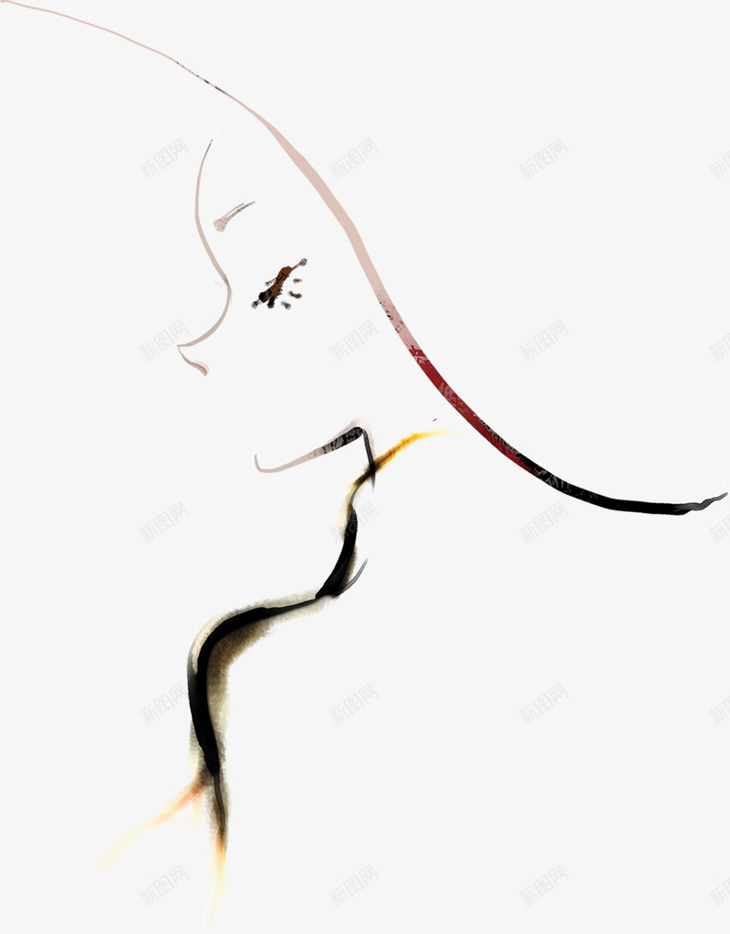 手绘优雅女性人物png免抠素材_88icon https://88icon.com 人物 优雅 女性