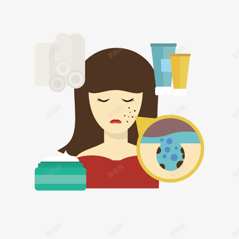 女性化妆洁面日化用品png免抠素材_88icon https://88icon.com 化妆 女性 扁平化 日化用品 洁面