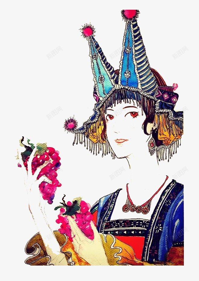 瑶族特色头饰png免抠素材_88icon https://88icon.com 头饰 女性 少数民族 帽子 服饰 特色 瑶族 瑶族人物形象 瑶族特色 风情